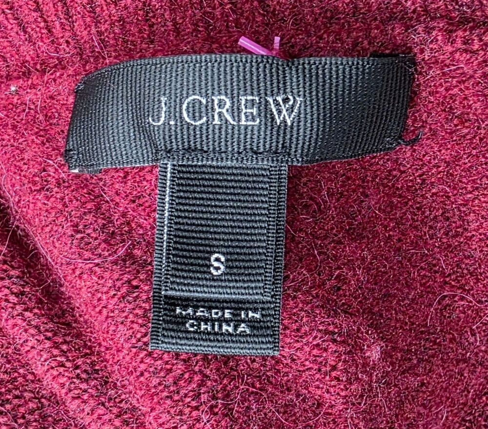 J.Crew | Merino Wool Blend V-Neck Sweater| Maroon | Pockets | Small - Picture 9 of 12